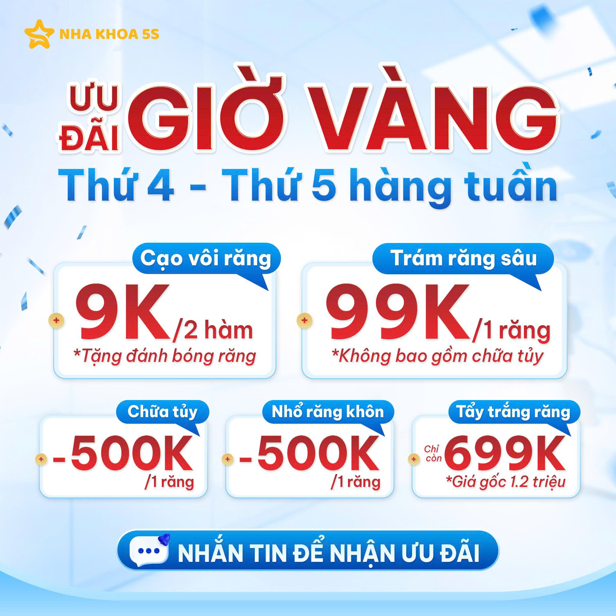 ưu đãi vàng nha khoa 5s