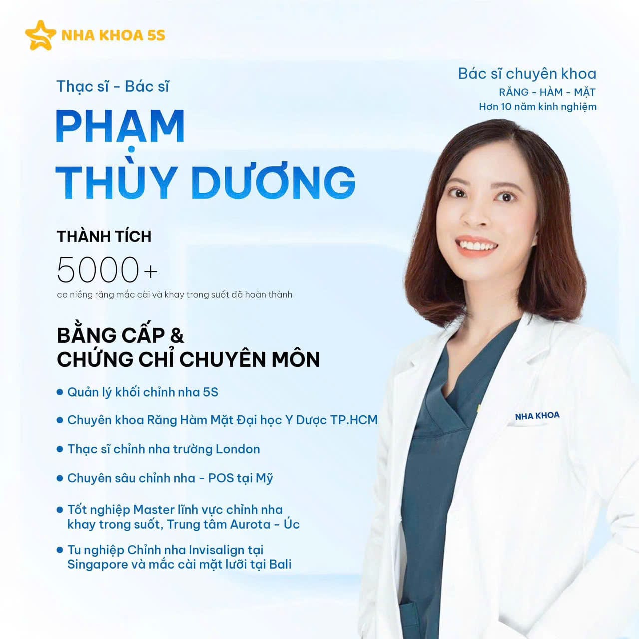 Niềng Răng Trong Suốt Invisalign – Tiện Lợi, Nhanh Chóng, Thẩm Mỹ Thạc Sĩ Bác Sĩ Phạm Thùy Dương Tại Nha Khoa 5S