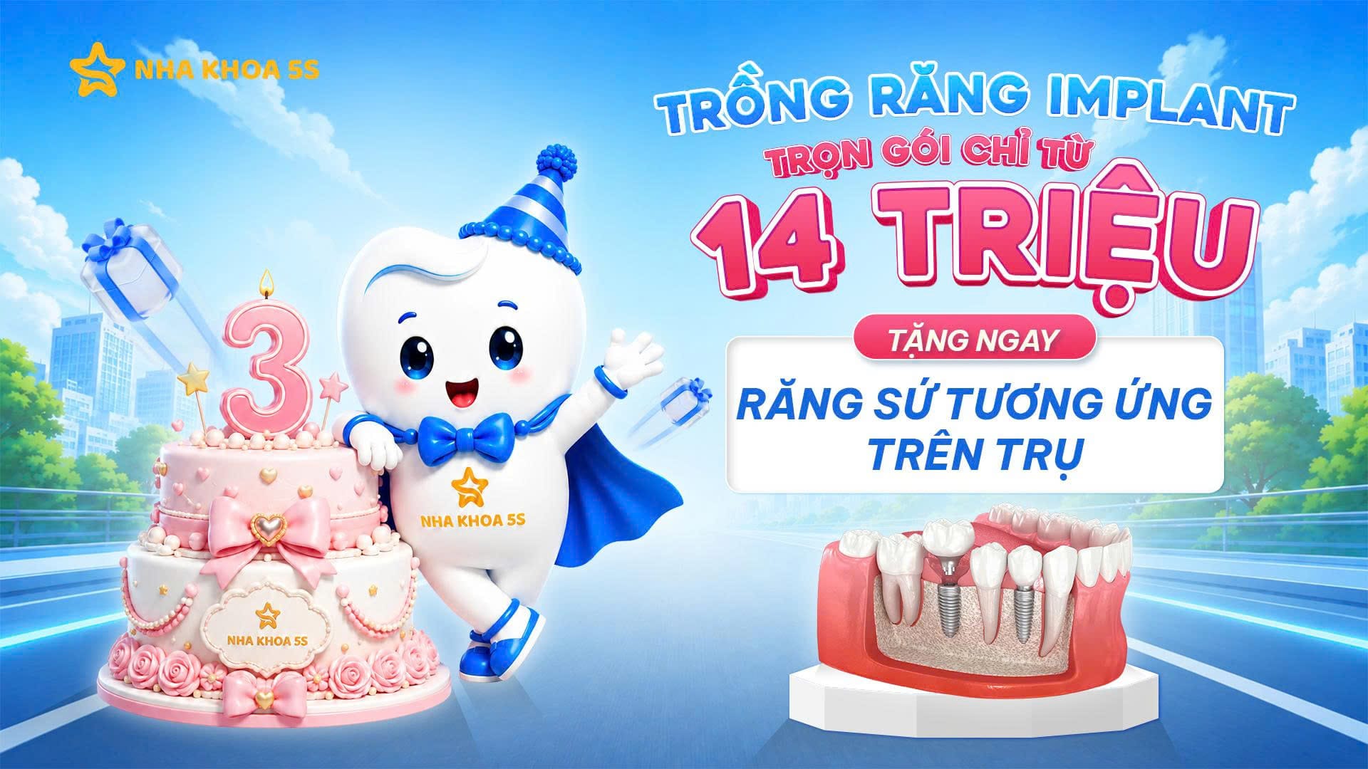 Mừng Sinh Nhật 3 Tuổi - Nha Khoa 5S Mỹ Tho Tung Ưu Đãi Khủng Mừng Sinh Nhật 3 Tuổi &Amp;#8211; Nha Khoa 5S Mỹ Tho Tung Ưu Đãi Khủng