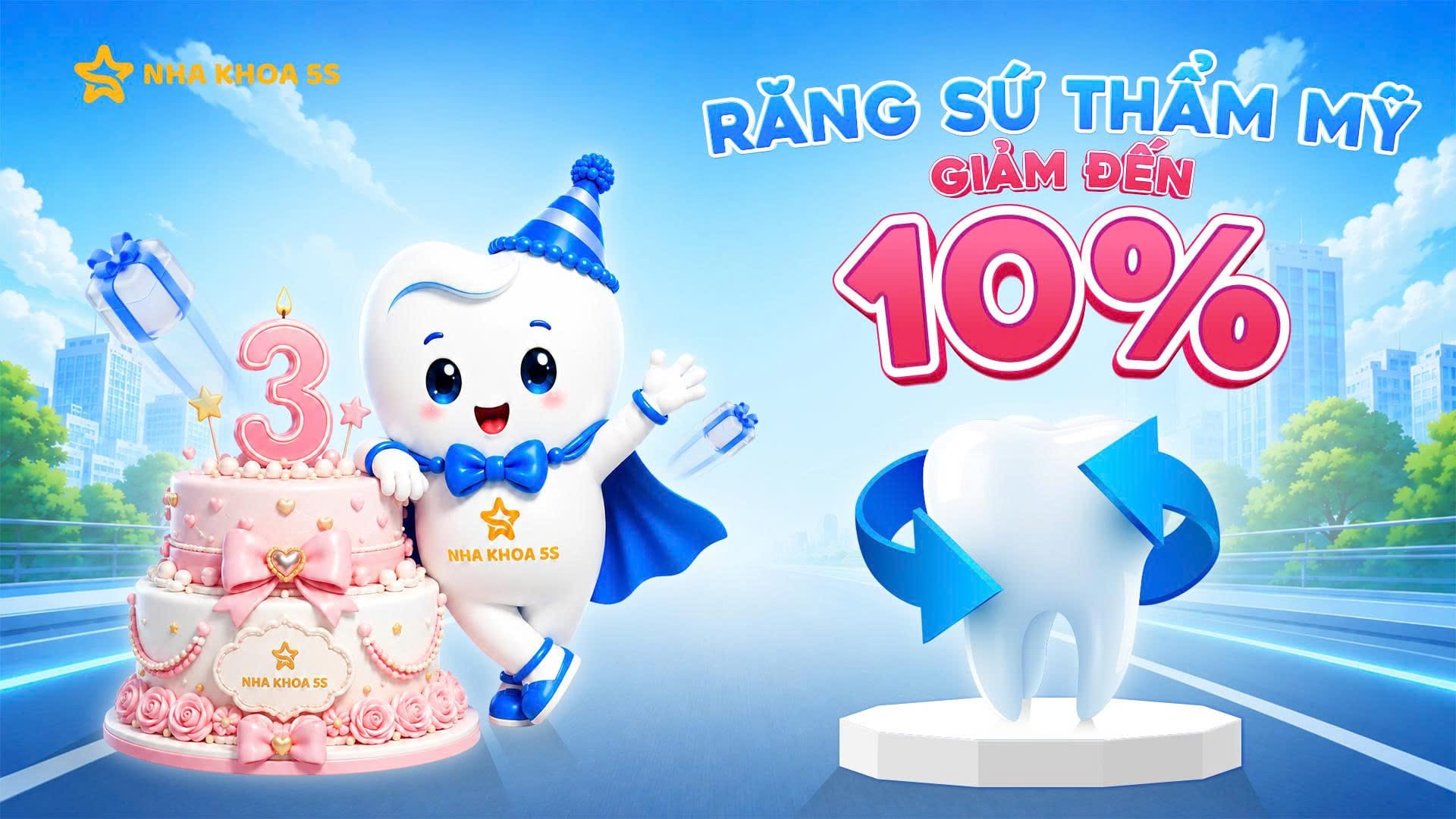 Mừng Sinh Nhật 3 Tuổi - Nha Khoa 5S Mỹ Tho Tung Ưu Đãi Khủng Mừng Sinh Nhật 3 Tuổi &Amp;#8211; Nha Khoa 5S Mỹ Tho Tung Ưu Đãi Khủng