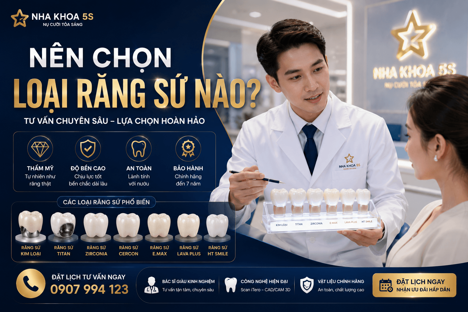 Các Loại Răng Sứ Phổ Biến Hiện Nay: Nên Chọn Loại Nào Tốt Nhất?