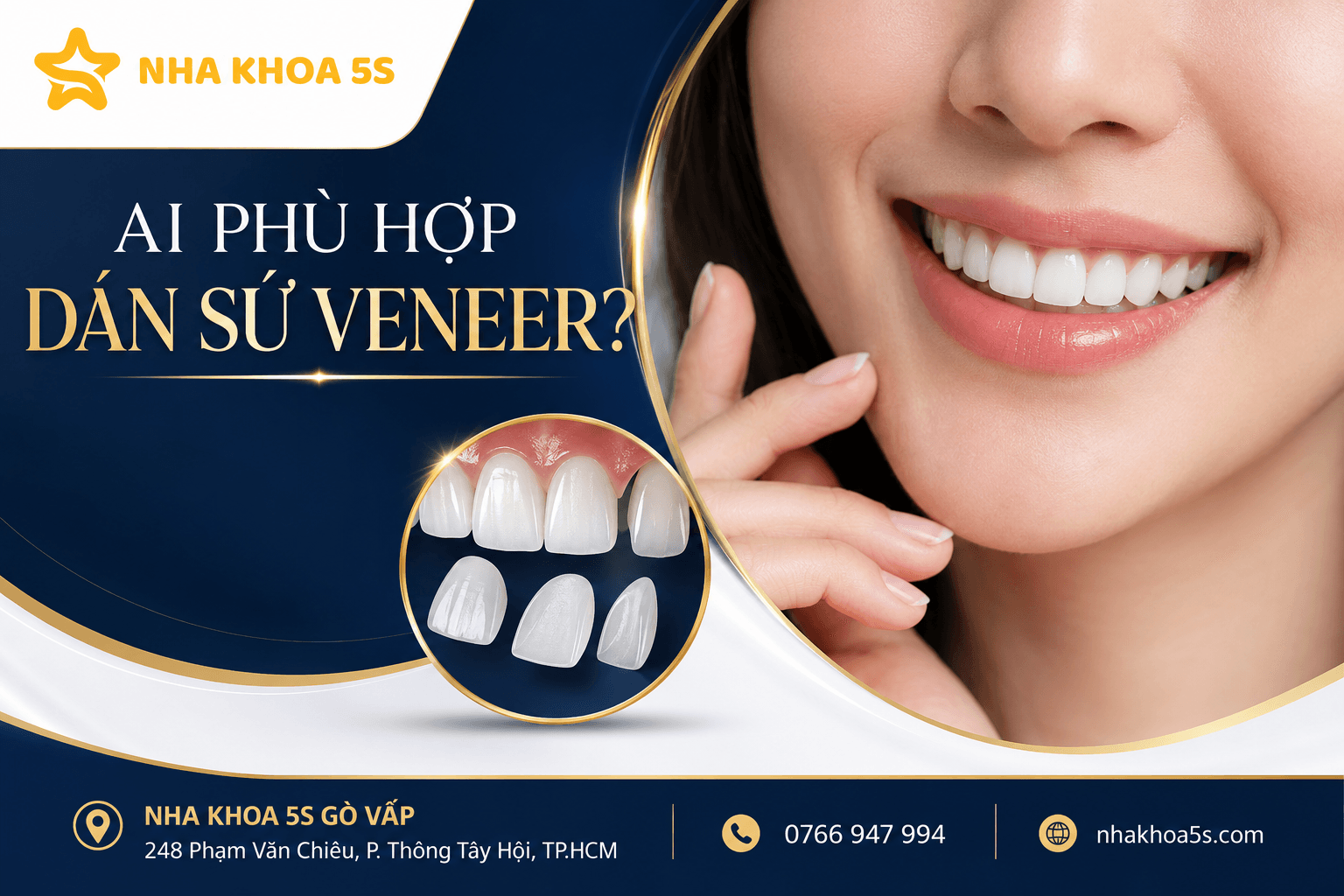 Ai Phù Hợp Dán Sứ Veneer? Tìm Hiểu Các Trường Hợp Răng Xỉn Màu, Thưa Nhẹ, Mẻ Nhỏ, Răng Nhỏ, Lệch Nhẹ Và Người Muốn Bảo Tồn Răng Thật Khi Làm Veneer