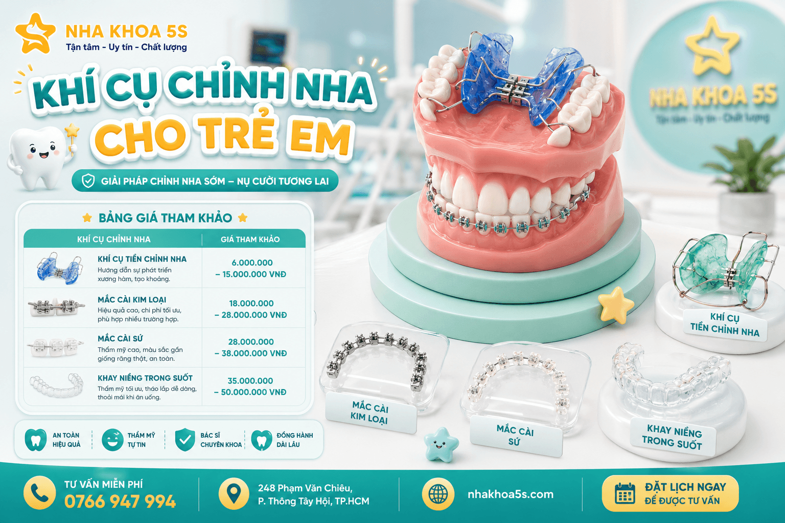 Bảng Giá Niềng Răng Trẻ Em Mới Nhất 2026 – Chi Phí Bao Nhiêu? Khi Nào Nên Can Thiệp Sớm?