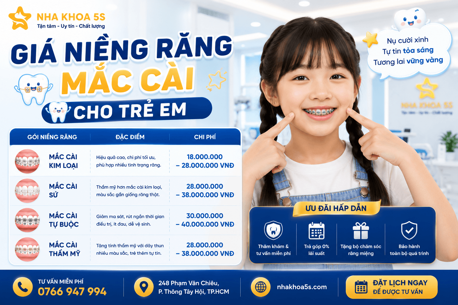 Bảng Giá Niềng Răng Trẻ Em Mới Nhất 2026 – Chi Phí Bao Nhiêu? Khi Nào Nên Can Thiệp Sớm?